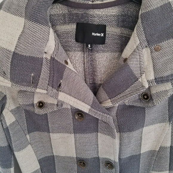 Hurley small spring fall coat jacket plaid sporty - Picture 5 of 5